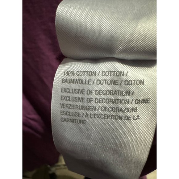 LOGO by Lori Goldstein size 1X purple cotton embroidered bodice 3/4 sleeve top - Picture 6 of 8